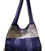 Luscious Blue Colour Sequined Jhola Bag