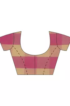 Multicolor woven blended cotton saree with blouse