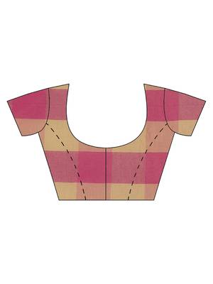 Multicolor woven blended cotton saree with blouse 4