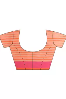 Multicolor woven blended cotton saree with blouse