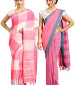 Multicolor woven blended cotton saree with blouse