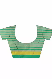 Multicolor woven blended cotton saree with blouse