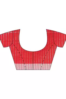 Multicolor woven blended cotton saree with blouse