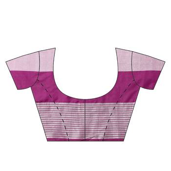 Multicolor woven blended cotton saree with blouse 5