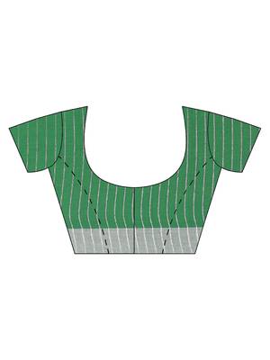 Multicolor woven blended cotton saree with blouse 4