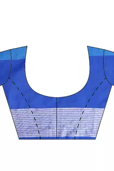 Multicolor woven blended cotton saree with blouse