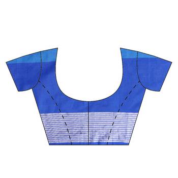 Multicolor woven blended cotton saree with blouse 5