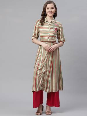 Multicolor embroidered rayon embroidered-kurtis 1