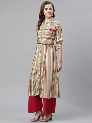Multicolor embroidered rayon embroidered-kurtis 2