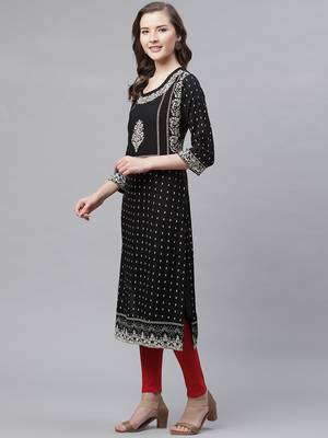 Black embroidered rayon embroidered-kurtis 2