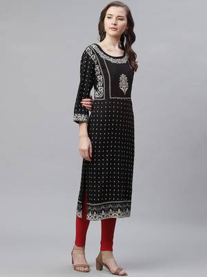 Black embroidered rayon embroidered-kurtis 3
