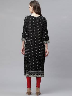 Black embroidered rayon embroidered-kurtis 4