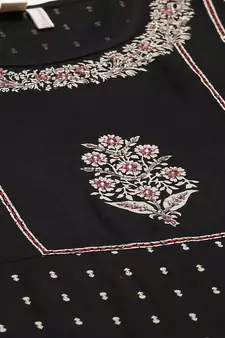 Black embroidered rayon embroidered-kurtis
