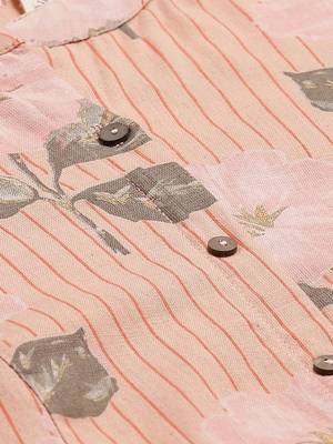 Peach printed cotton ethnic-kurtis 5