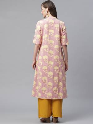 Pink printed cotton ethnic-kurtis 4