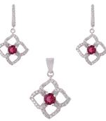Floral Dusk Silver Pendant Set-PDS015