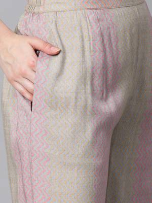 V Neck, with front attached fashion Pink color women Kurta palazzo set 5