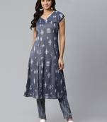 Short Sleeve V Neck Long Length Front Slit Brown and Blue Color women Kurta palazzo