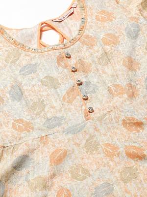 Cream and Orange printed kurta with palazzos Set 5