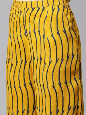 Shirt Collor High Low Hem, Striped Print Design Kurta and Palazzo Set 5