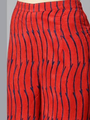 Shirt Collor High Low Hem, Striped Print Design, Kurta and Palazzo Set 5