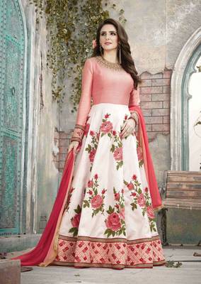 Light-red embroidered silk salwar 1