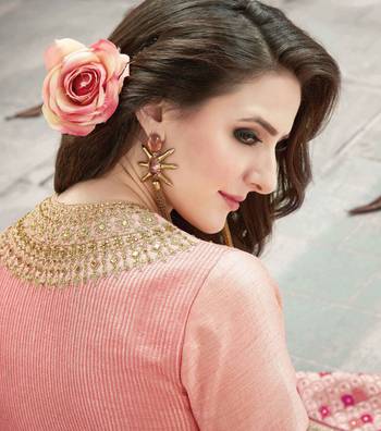 Light-red embroidered silk salwar 2