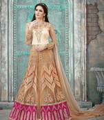 Beige fancy net salwar