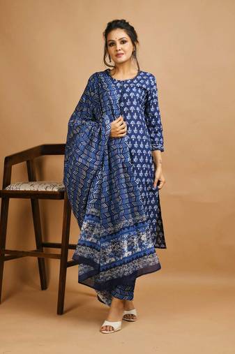 blue printed cotton