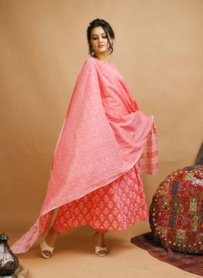 Pink floral print cotton salwar 3