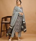 Black kalamkari cotton salwar