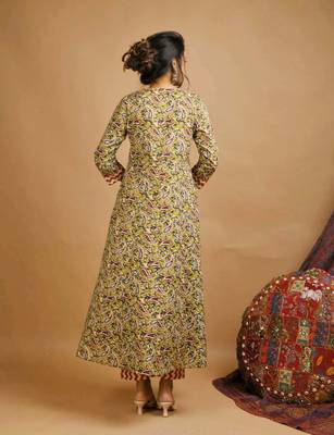 Orange kalamkari cotton salwar 2