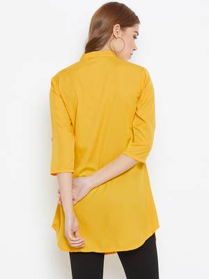 Yellow plain polyester tunics 2