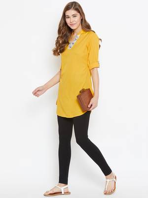 Yellow plain polyester tunics 4