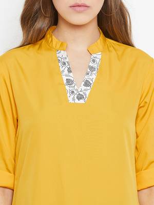 Yellow plain polyester tunics 5
