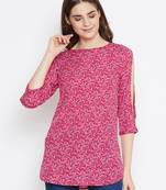 Pink printed polyester tunics