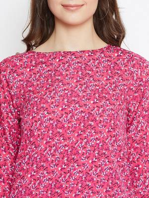 Pink printed polyester tunics 5