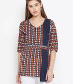 Brown printed cotton tunics