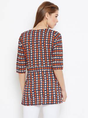 Brown printed cotton tunics 2