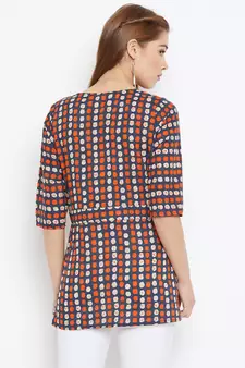 Brown printed cotton tunics
