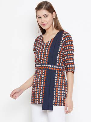 Brown printed cotton tunics 3