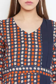 Brown printed cotton tunics