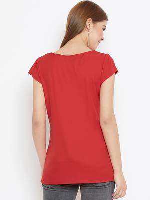 Red embroidered polyester tunics 2