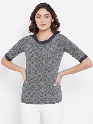 Black printed polyester tunics 1