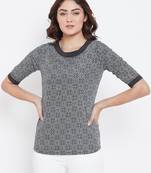 Black printed polyester tunics