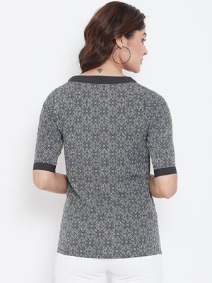 Black printed polyester tunics 2