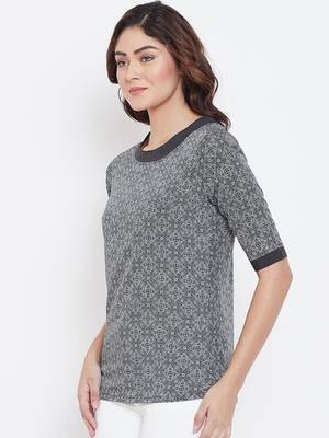 Black printed polyester tunics 3