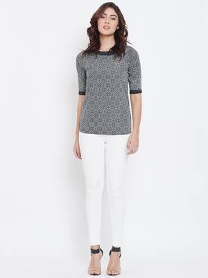 Black printed polyester tunics 4