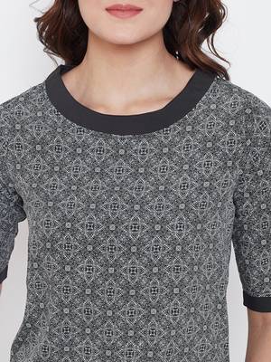 Black printed polyester tunics 5