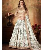 Stunning Off-White Floral Printed Embroidered Bridal Designer Lehenga Choli for Women Stylish
